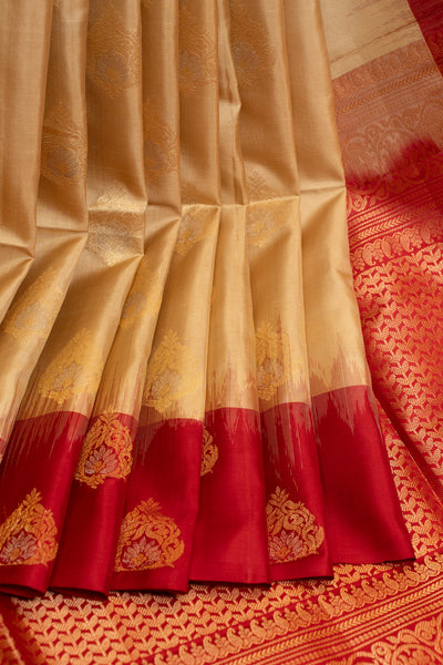 Gold thilakam motifs pure soft silk saree