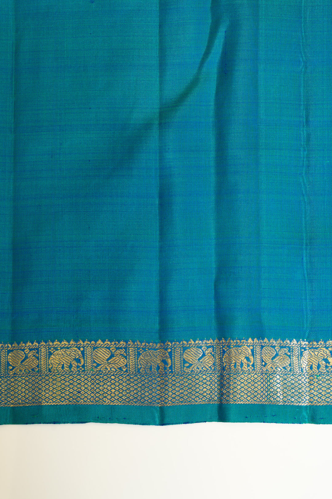 Handwoven pure silk saree with double-headed bird design