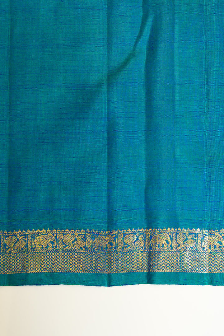 Handwoven pure silk saree with double-headed bird design