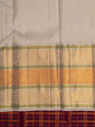 Sangria purple and grey pure zari Kanchipuram silk saree