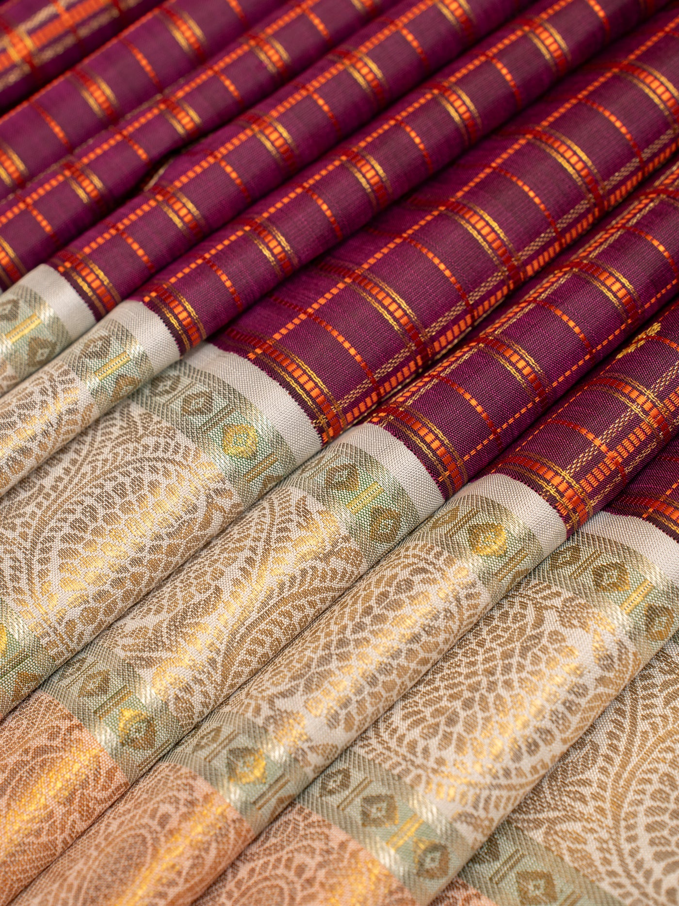 Sangria purple and grey pure zari Kanchipuram silk saree