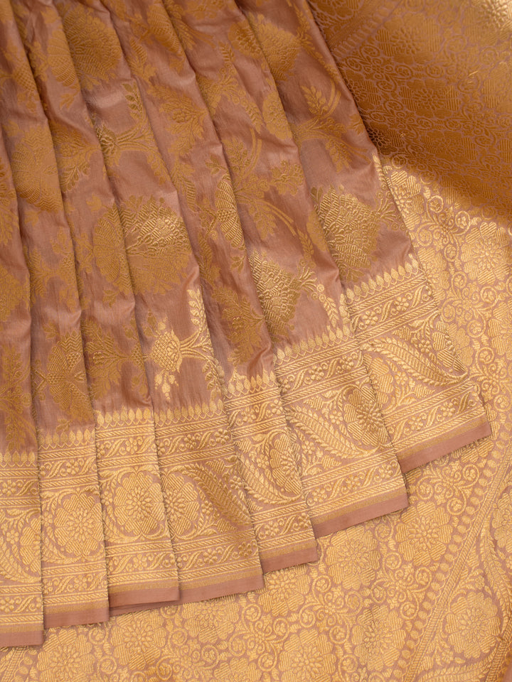 Mauve Pink Pure Banaras Silk Saree