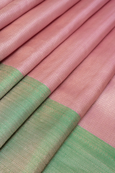 Pink and Green Brocade Pure Kanchipuram Silk Saree 