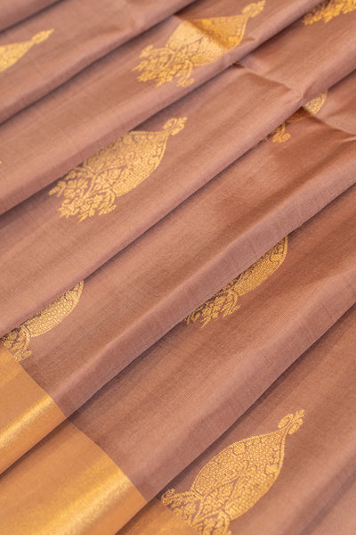 Mauve purple pure soft silk saree