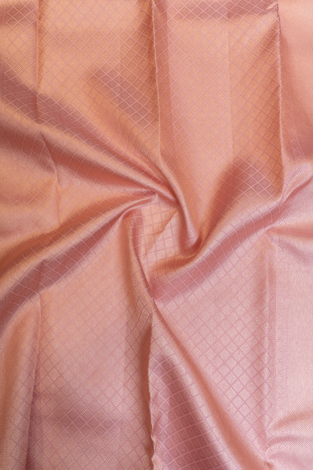 Pastel pink floral brocade pure Kanchipuram silk saree