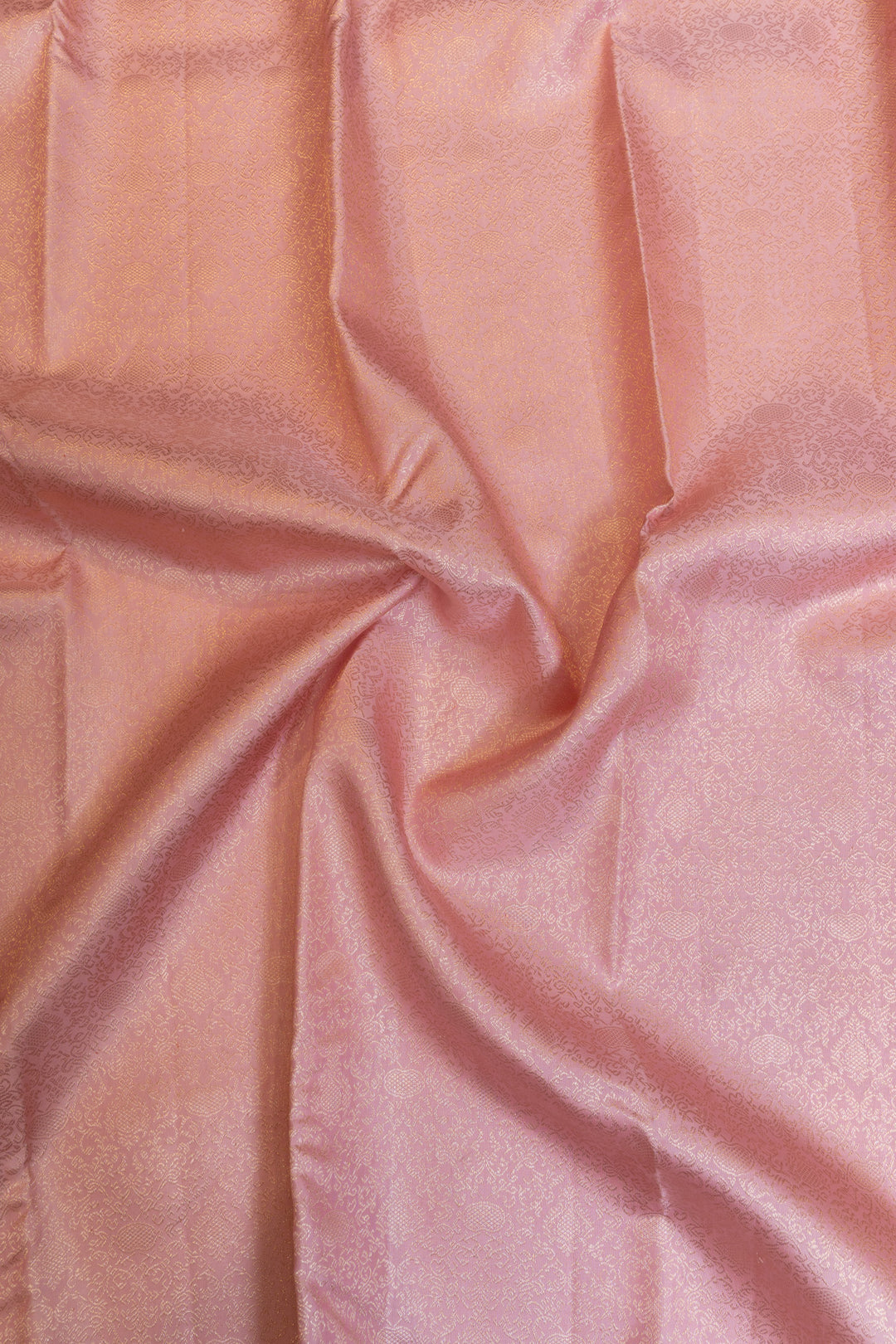 Pastel pink floral brocade pure Kanchipuram silk saree
