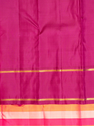 Pastel pink stripes pure zari Kanchipuram silk saree