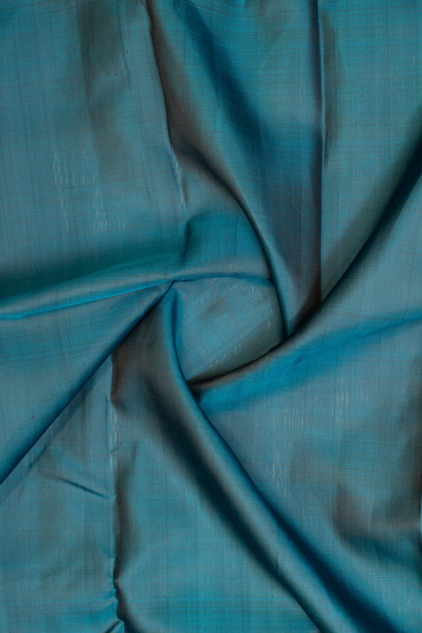 Peacock blue contrast selvedge pure Kanchipuram silk saree