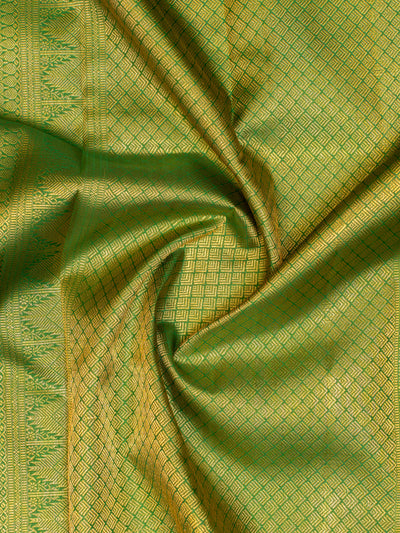 Maroon and green traditional pure zari kanjivaram silk saree