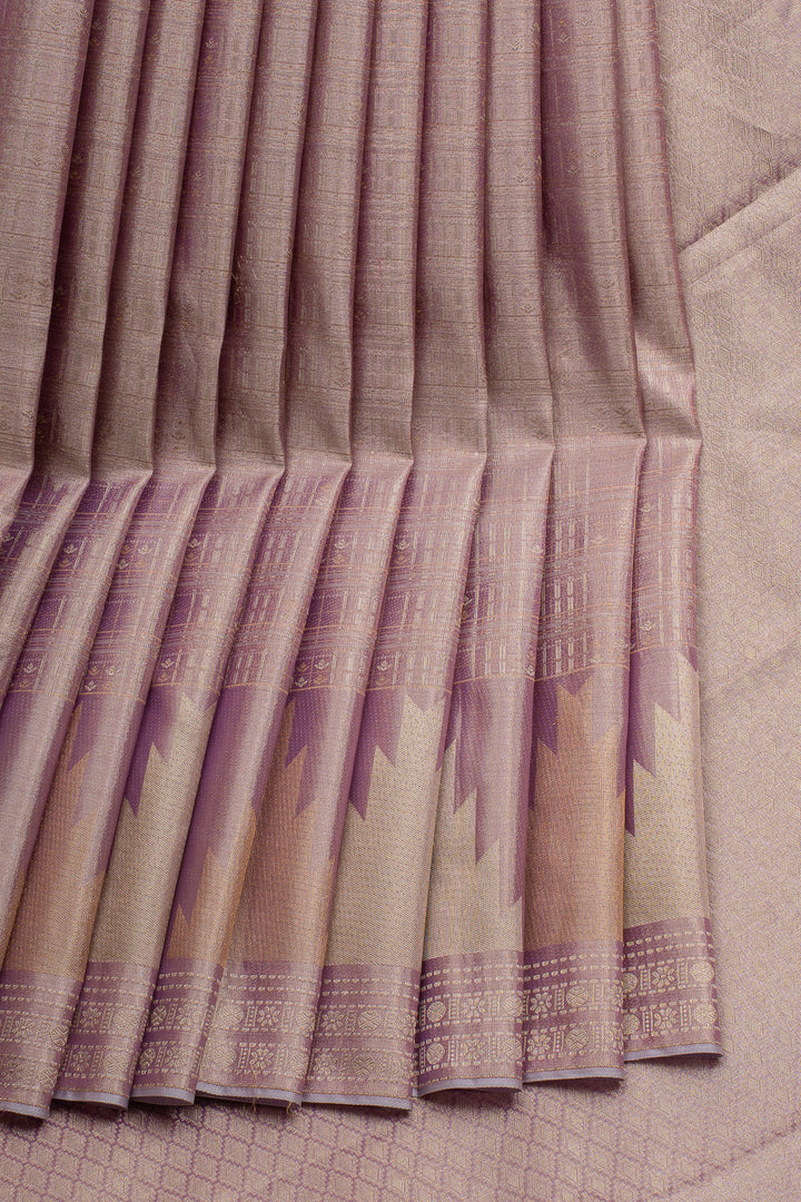 Lavender Brocade Pure Kanchipuram Silk Saree