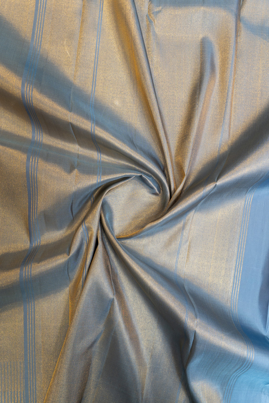 Cerulean blue 8 Kol pure Kanchipuram silk saree