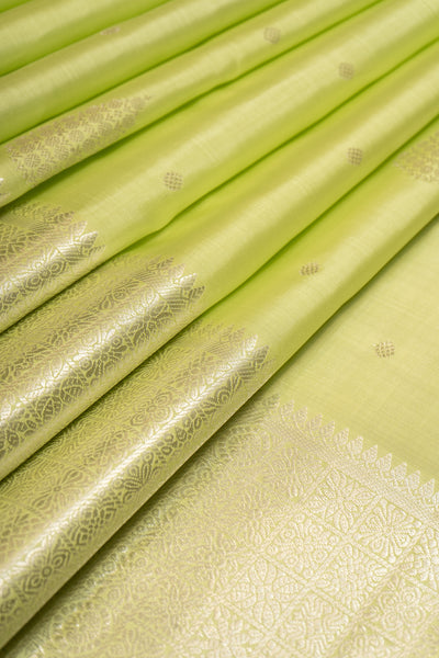 Mint Green and Lavender Big Border Pure Kanchipuram Silk Saree - Clio Silks