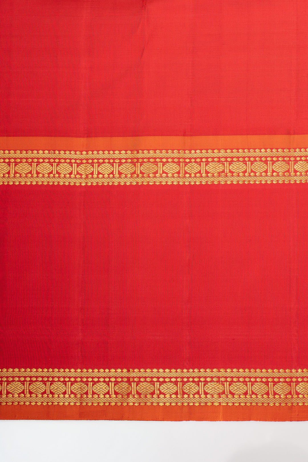 Brown and Red Plus Butta Pure Kanchipuram Silk Saree