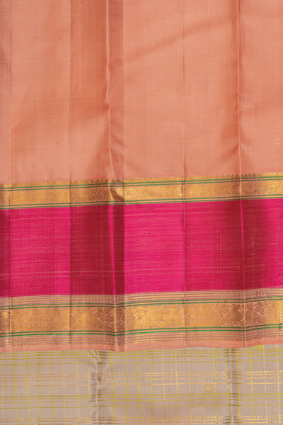 Grey and magenta pure zari Kanchipuram silk saree