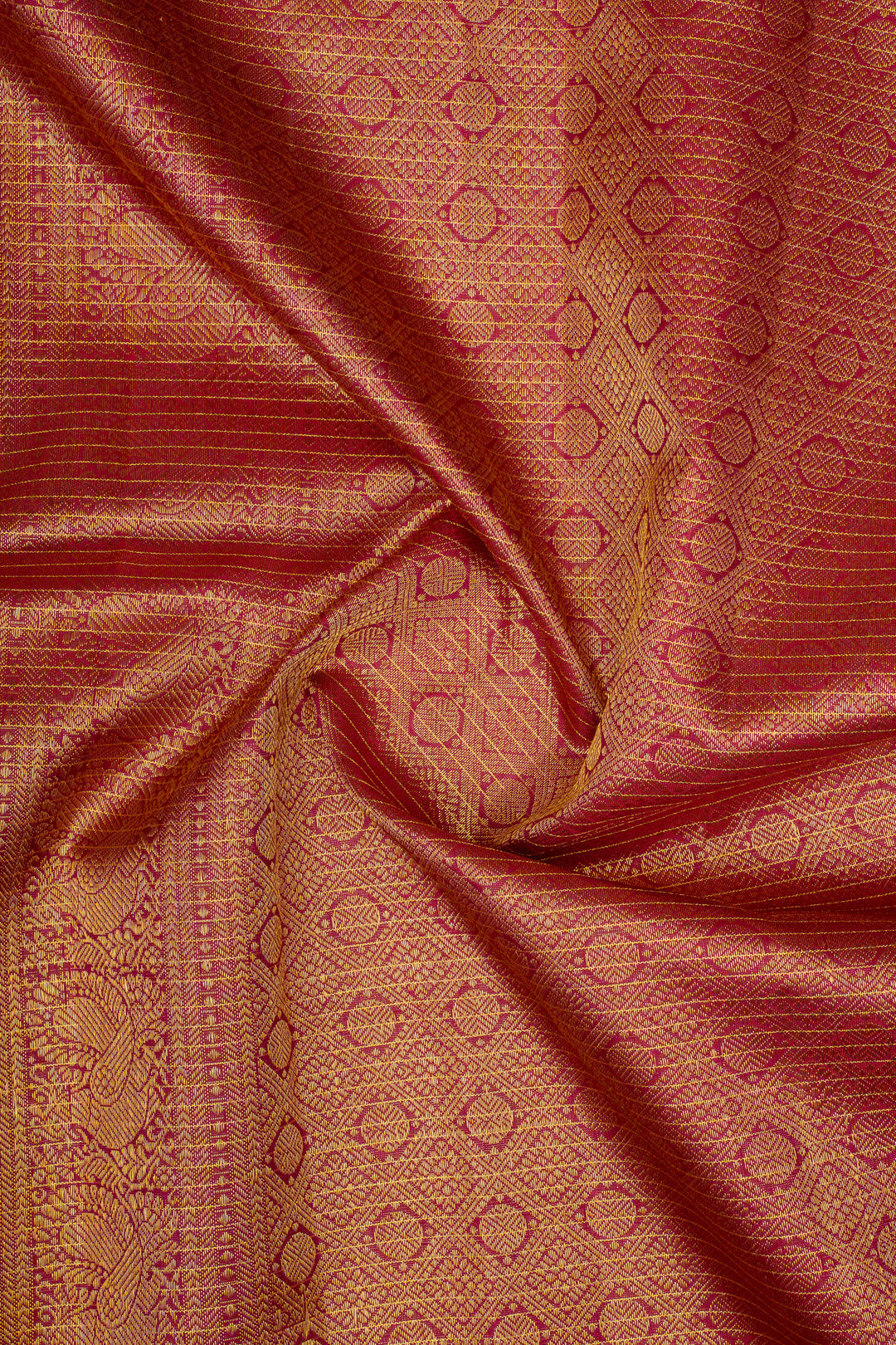 Mustard checks pure kanchipuram silk saree