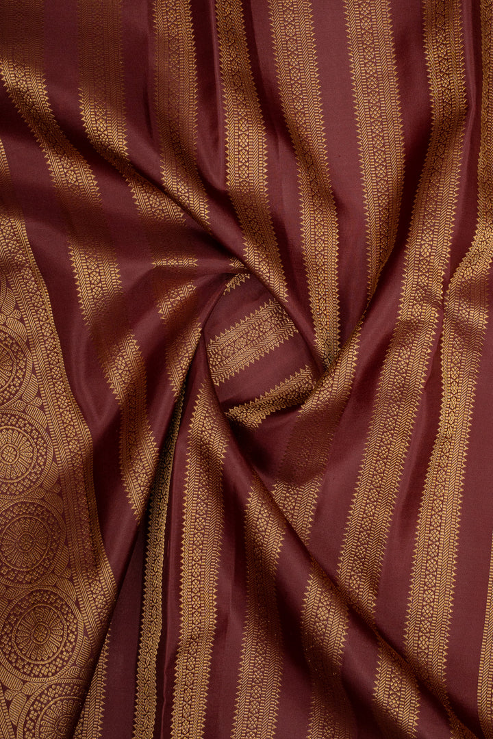 Maroon Zari Checks Pure Kanchipuram Silk Saree