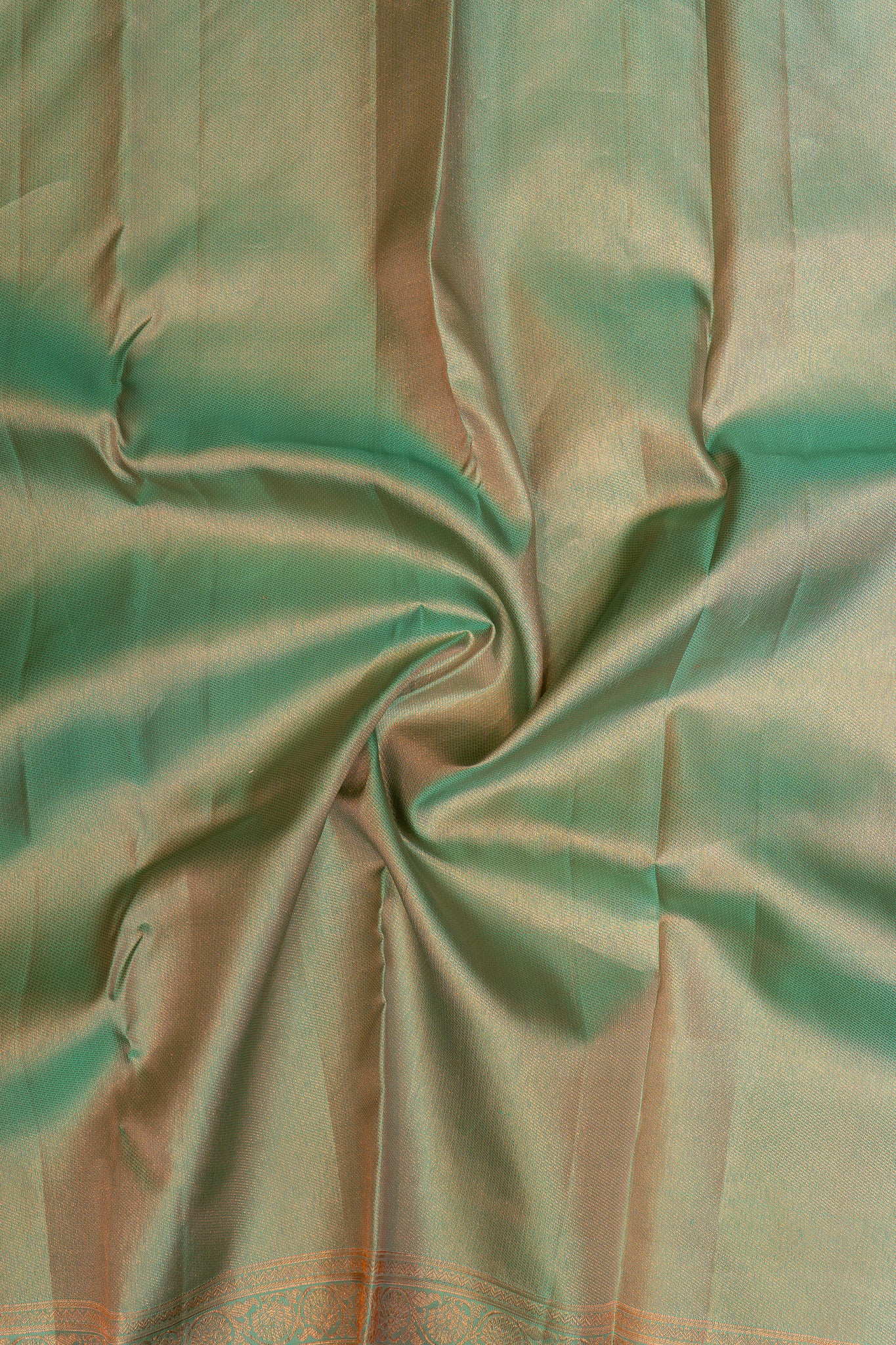 Pastel Green Brocade Pure Kanchipuram Silk Saree - Clio Silks