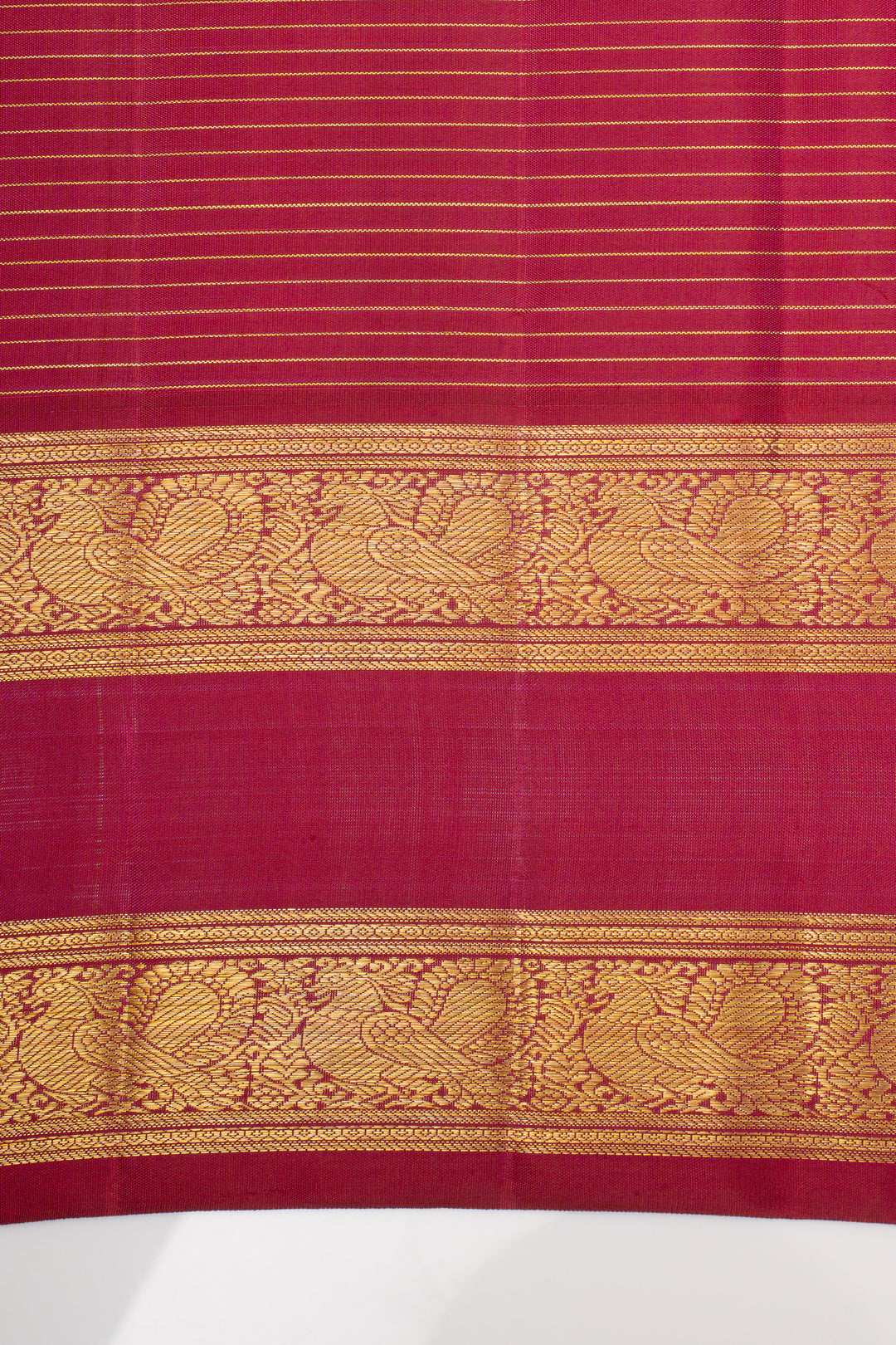 Mustard checks pure kanchipuram silk saree