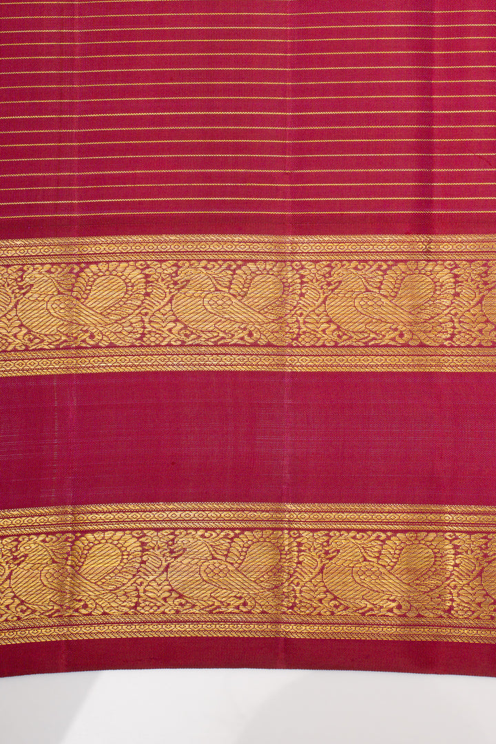 Mustard checks pure kanchipuram silk saree