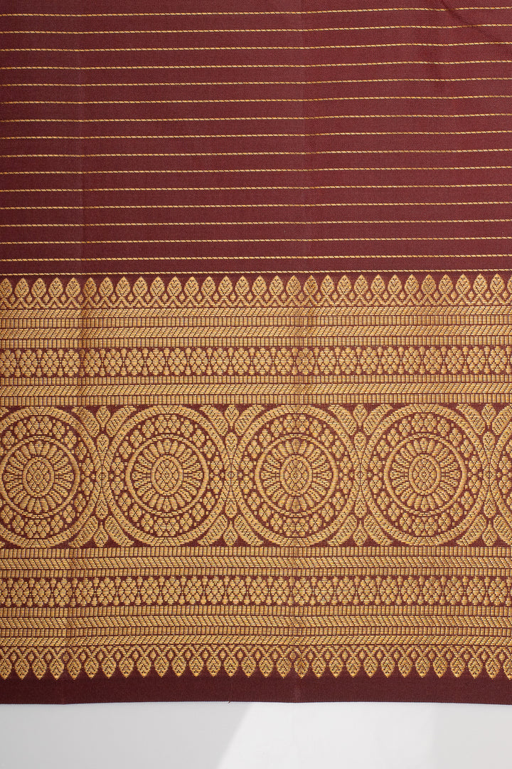 Maroon Zari Checks Pure Kanchipuram Silk Saree