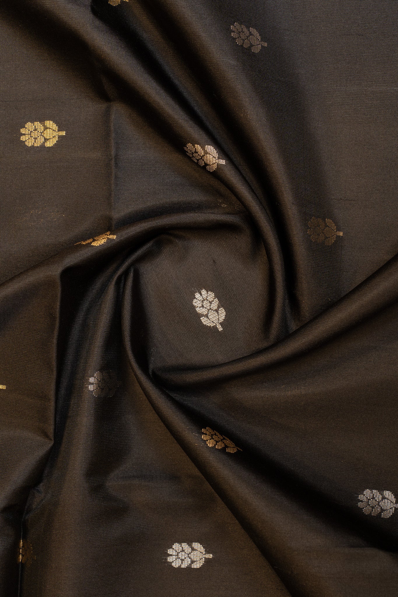 Black pure soft silk saree