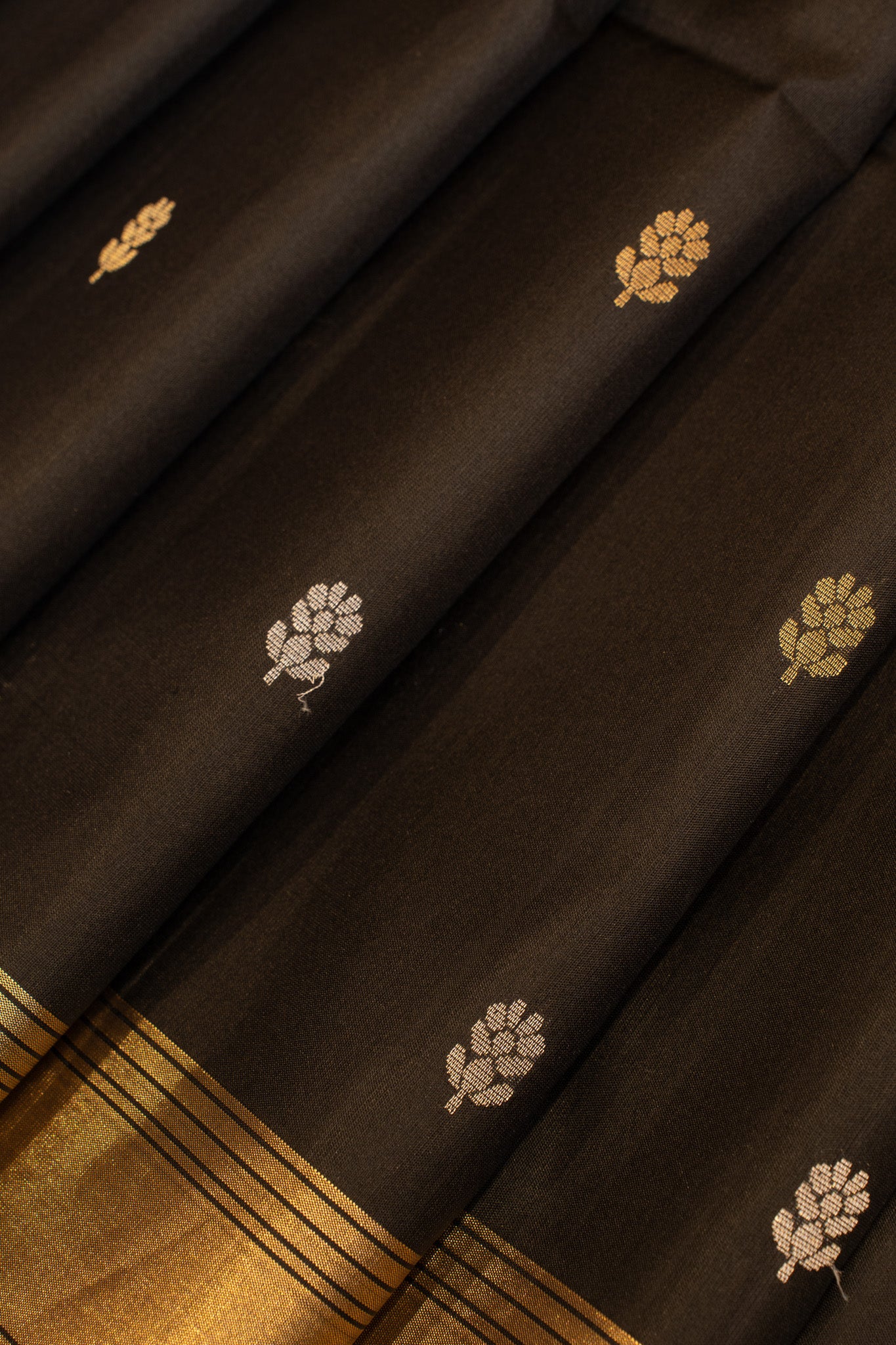 Black pure soft silk saree