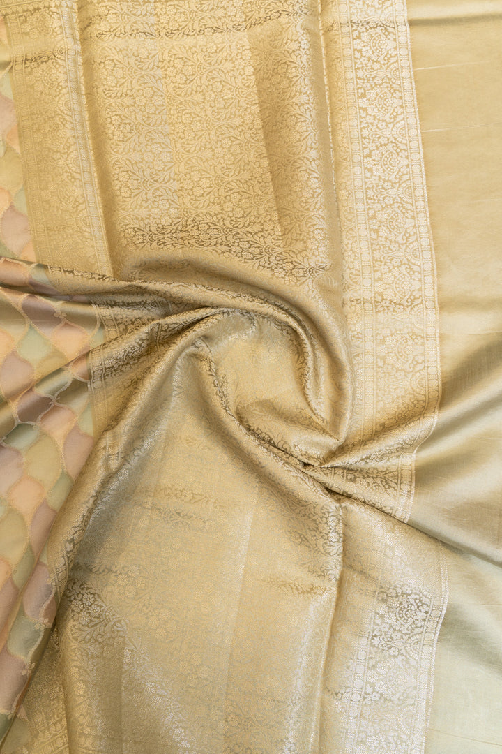 Pastel rangkat pure Banaras Kora saree