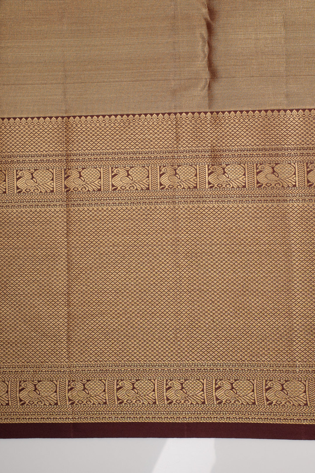 Gold and Jamun Tissue Brocade Pure Kanchipuram Silk Saree