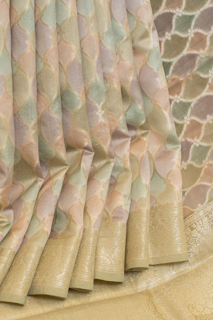 Pastel rangkat pure Banaras Kora saree