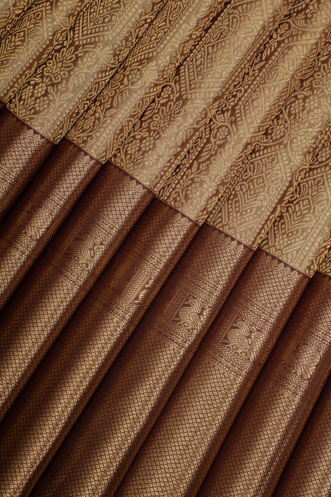 Gold and Jamun Tissue Brocade Pure Kanchipuram Silk Saree