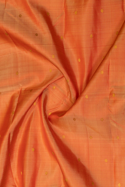 Peach and brown varisaipettu pure zari Kanchipuram silk saree