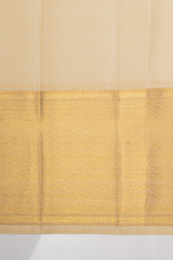 Purple and Ivory Pure Kanchipuram Silk Saree