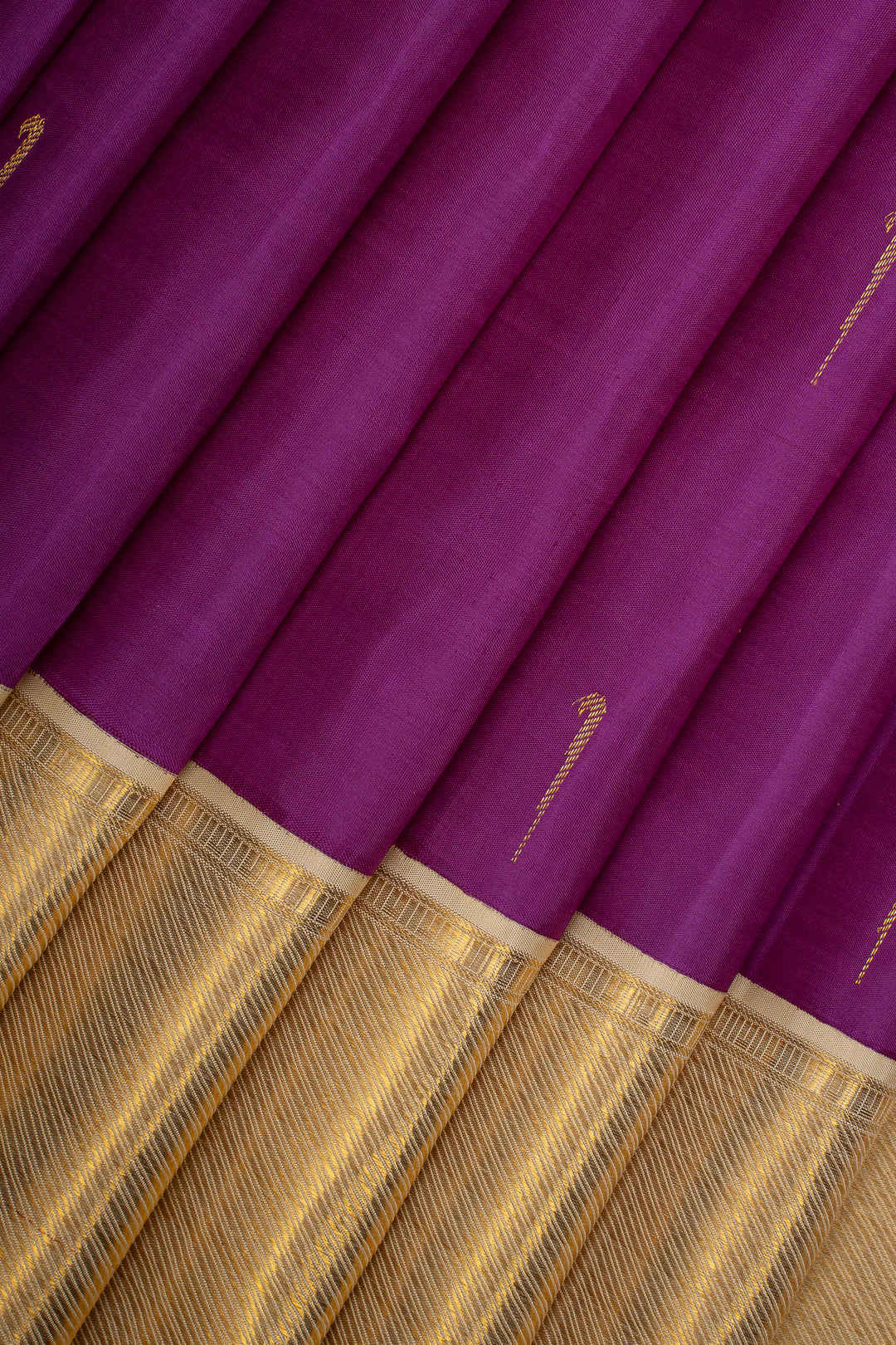 Purple and Ivory Pure Kanchipuram Silk Saree