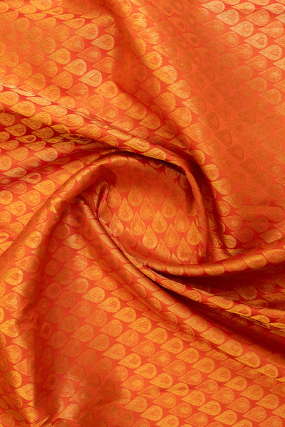 Orange thilakam brocade pure Kanchipuram silk saree