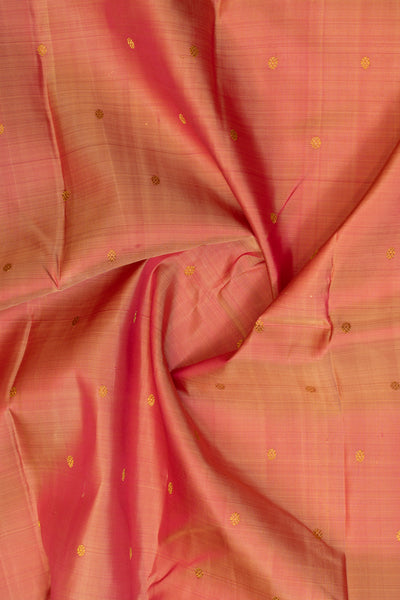 Pastel pink shot colour and grey pure zari Kanchipuram silk saree