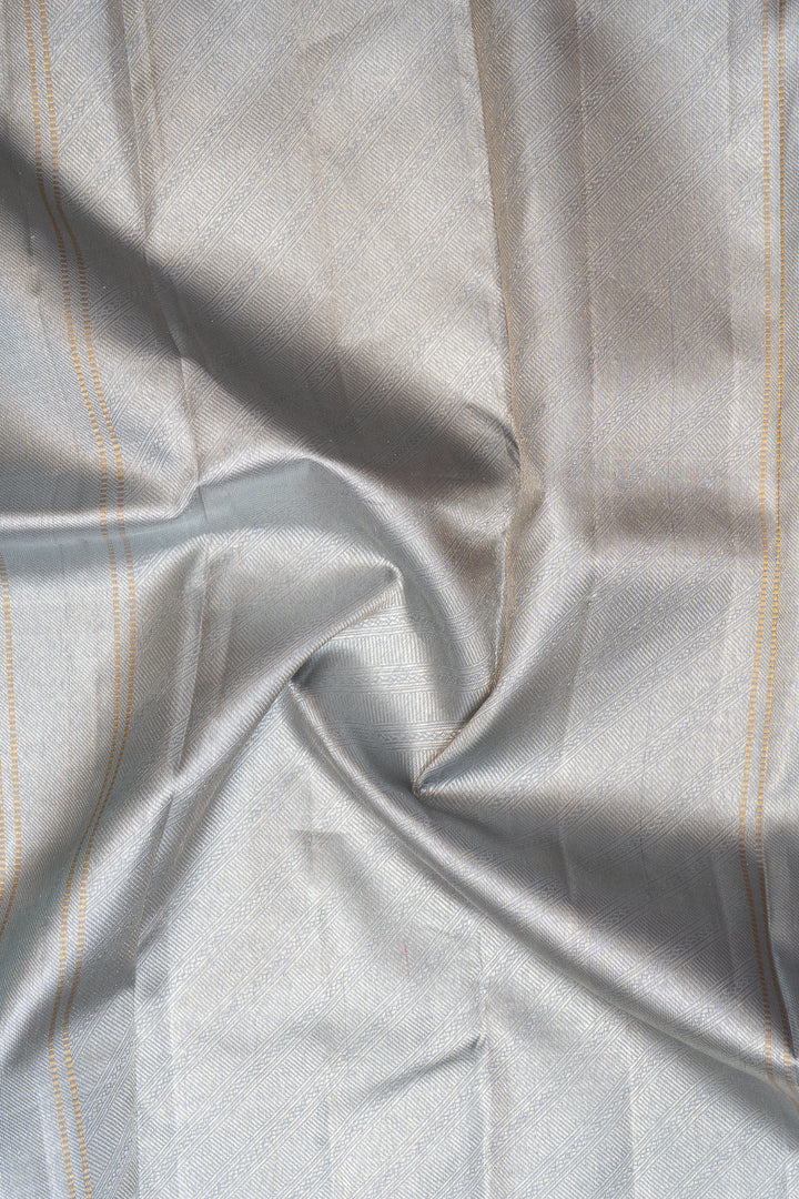 Sky Blue and Grey Pure Kanchipuram Silk Saree - Clio Silks