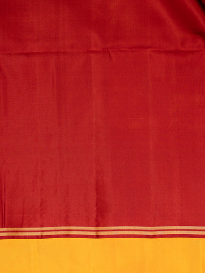 Mustard and Maroon Paithani Soft Silk Saree | Clio Silks