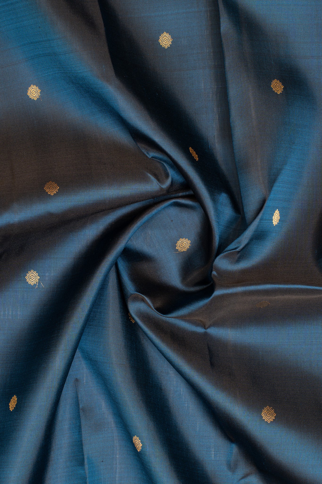 Prussian blue and pink pure Kanchipuram silk saree