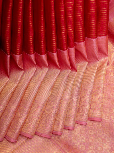 Pure Kanchipuram Silk Saree pink color 