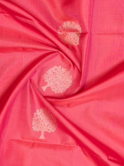 Lotus Pink Butties and Grey Soft Silk Saree | Clio Silks