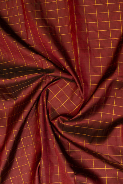 Maroon and yellow varisaipettu pure zari Kanchipuram silk saree