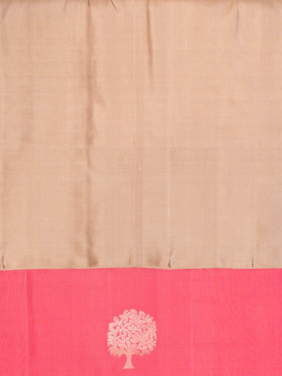 Lotus Pink Butties and Grey Soft Silk Saree | Clio Silks