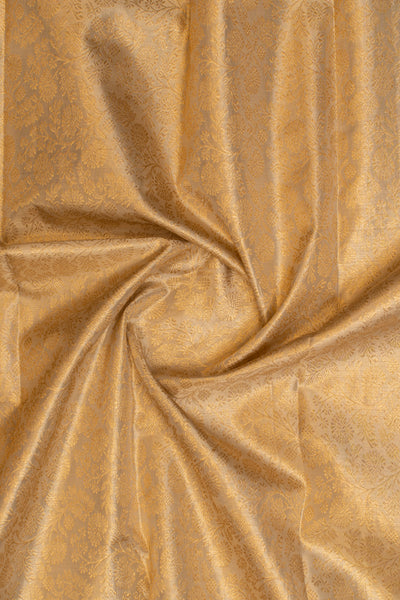 Greyish gold floral tissue pure Kanchipuram silk saree