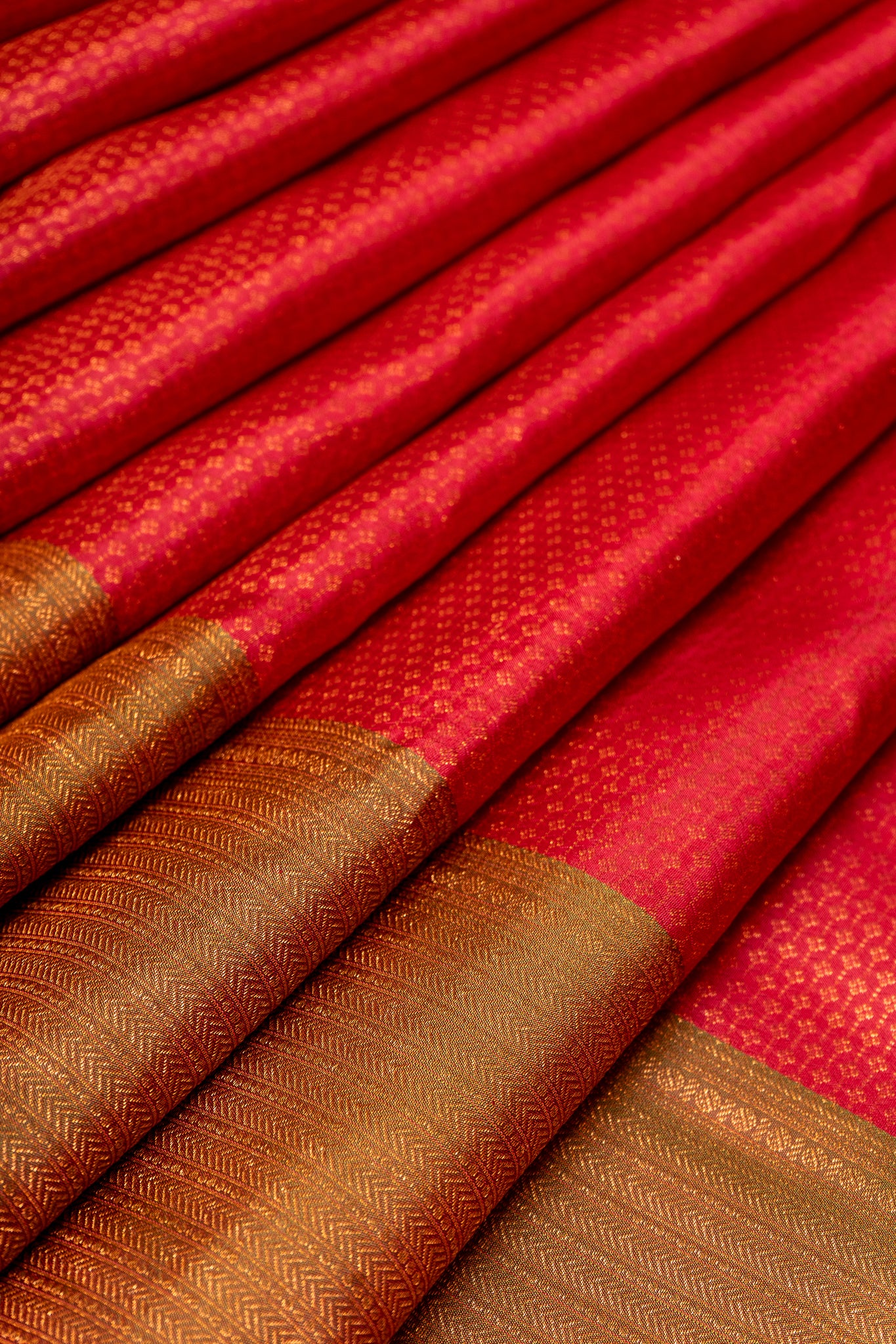 Red Brocade Pure Kanchipuram Silk Saree - Clio Silks