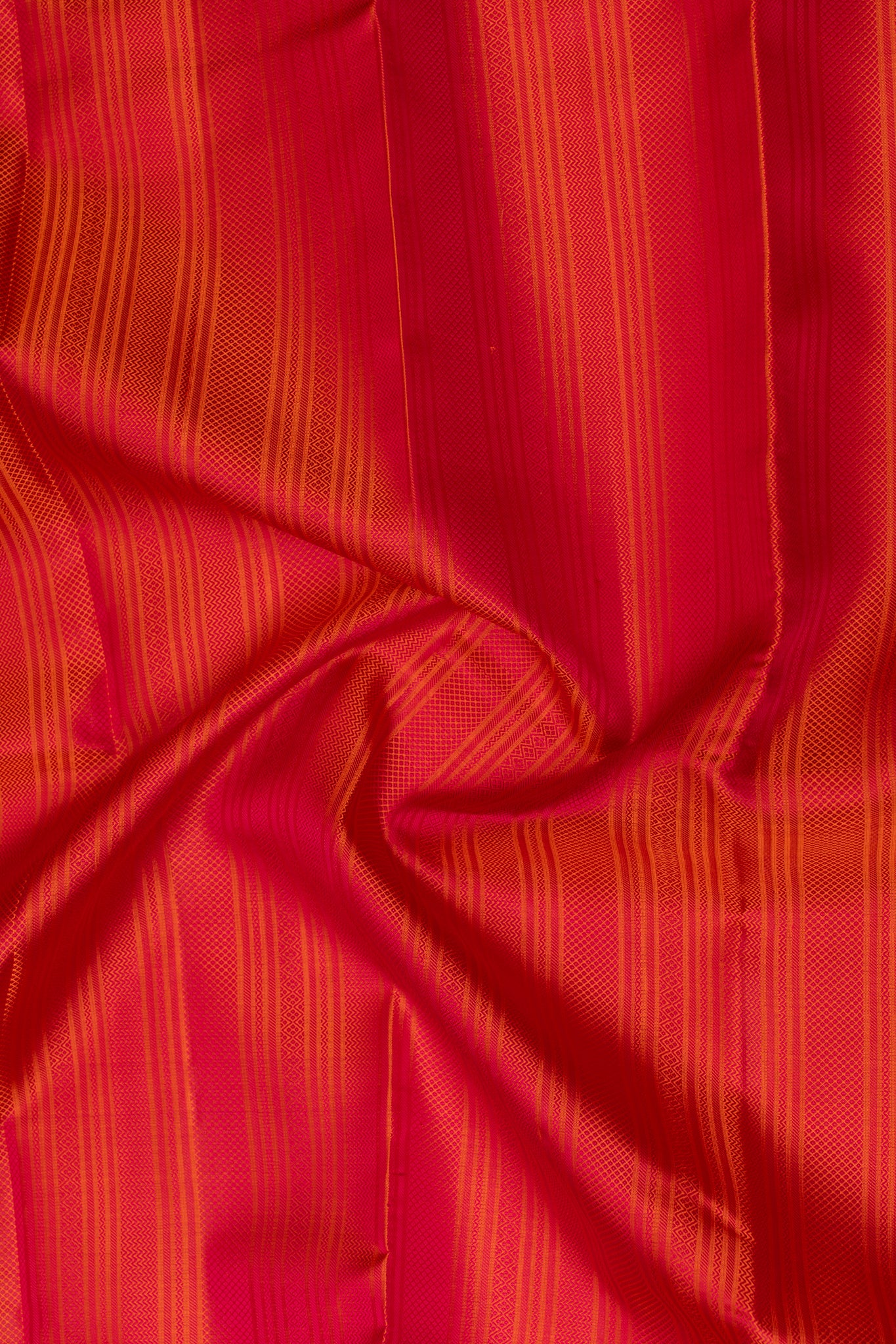 Peach pink thread panel pure Kanchipuram silk saree