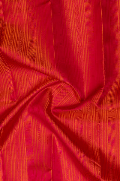 Peach pink thread panel pure Kanchipuram silk saree