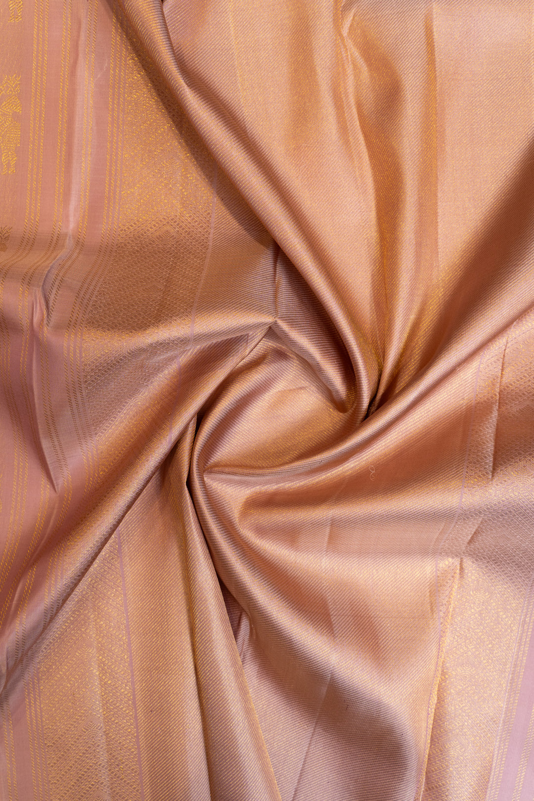 Mauve zari motifs borderless brocade pure Kanchipuram silk saree
