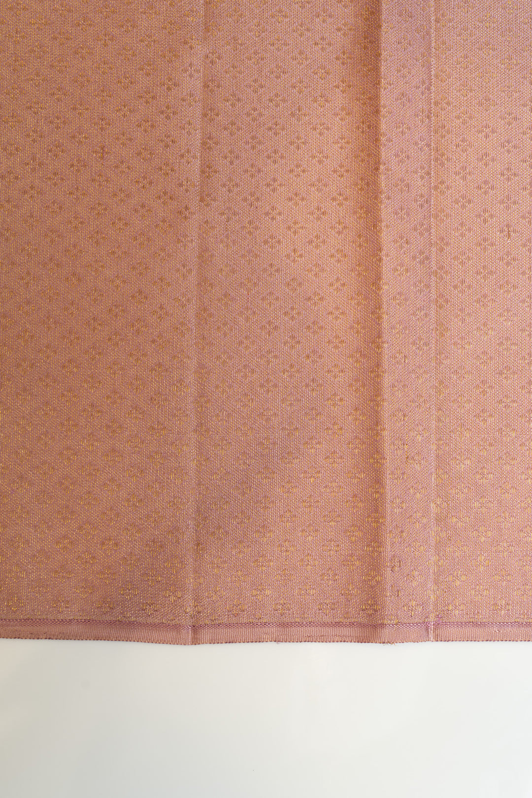 Mauve zari motifs borderless brocade pure Kanchipuram silk saree