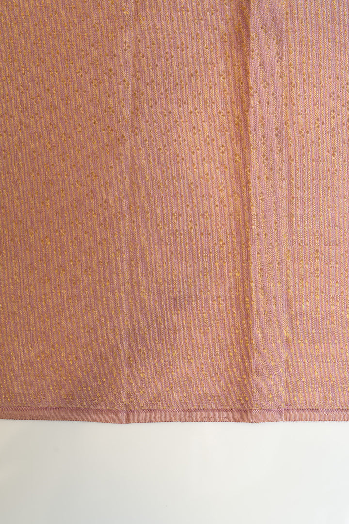 Mauve zari motifs borderless brocade pure Kanchipuram silk saree