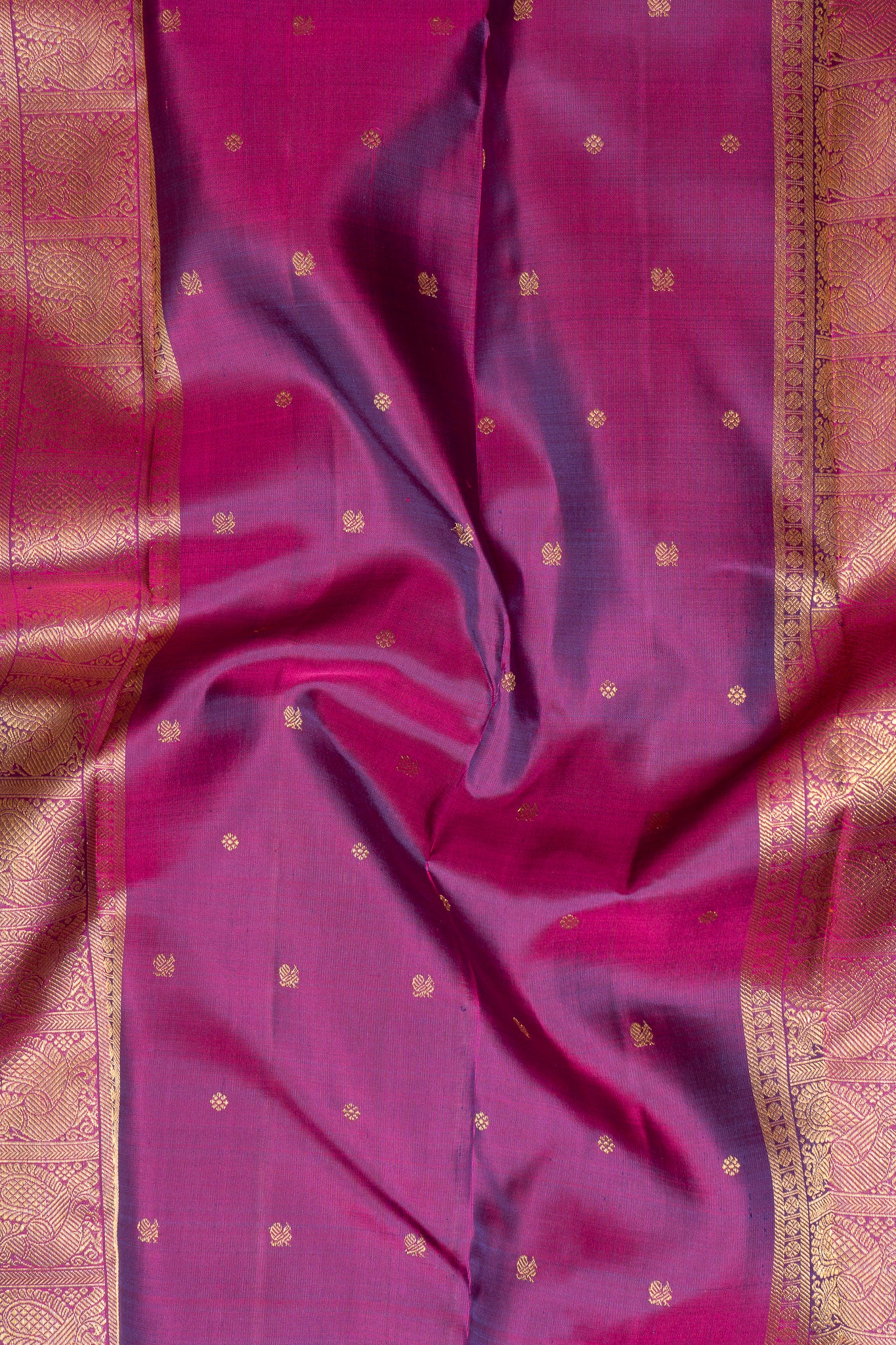 Indigo Purple Pure Zari Kanjivaram Silk Saree - Clio Silks